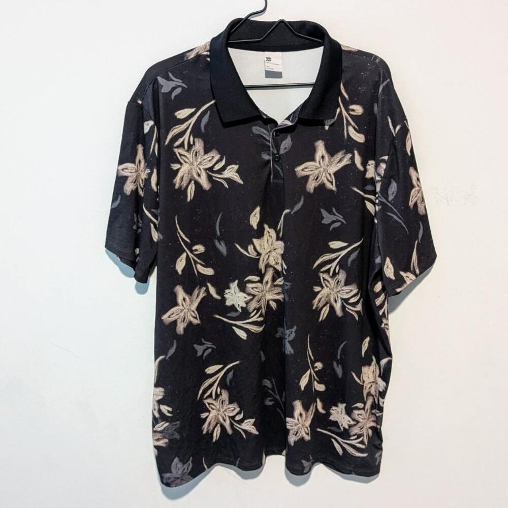 Black Floral Men's Shirt Size XXL